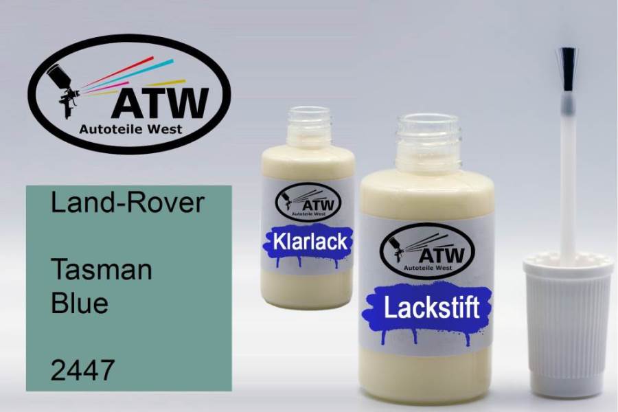 Land-Rover, Tasman Blue, 2447: 20ml Lackstift + 20ml Klarlack - Set, von ATW Autoteile West.